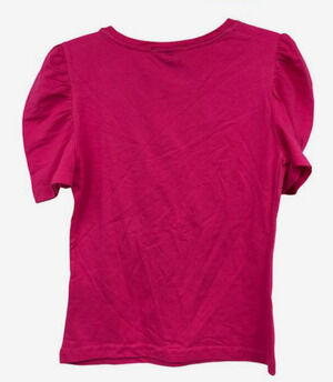 pink Derek Heart BEETROOT SMALL casual Knit Top NEW Short Sleeve Puff Shoulder